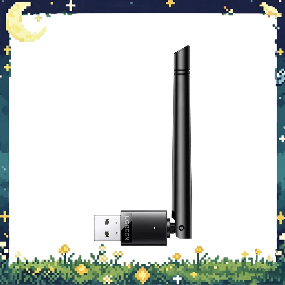 UGREEN 35263 USB WiFi Adapter CM761 AX300 WiFi 6 Single Band 2.4GHz USB-A with 3dBi Rotating Antenna for Windows 7 10 11