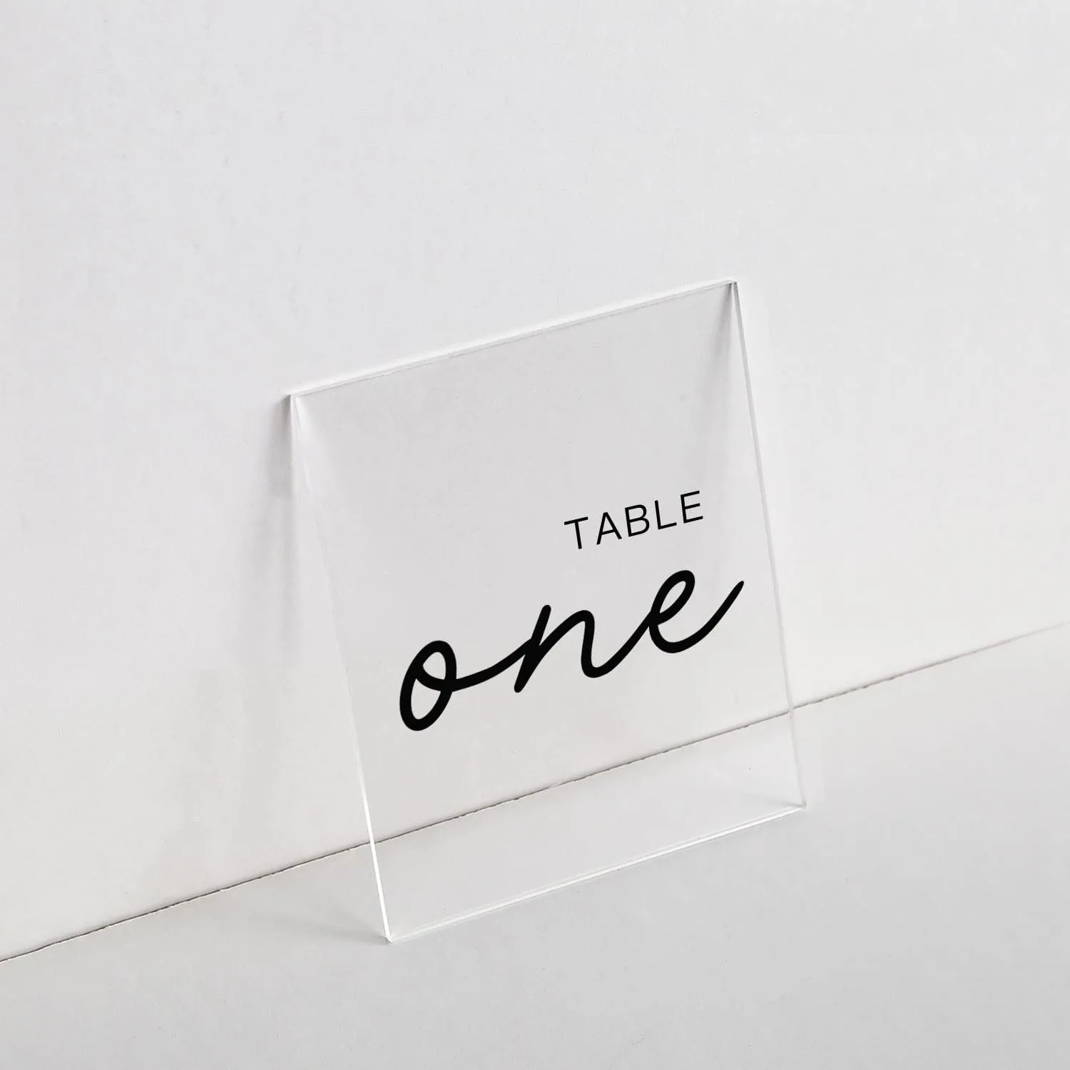 Clear Blank Acrylic Wedding Sign | 5x5 inch Square Table Number Sign for Party and Dinners, Reception, Centerpiece Decoration