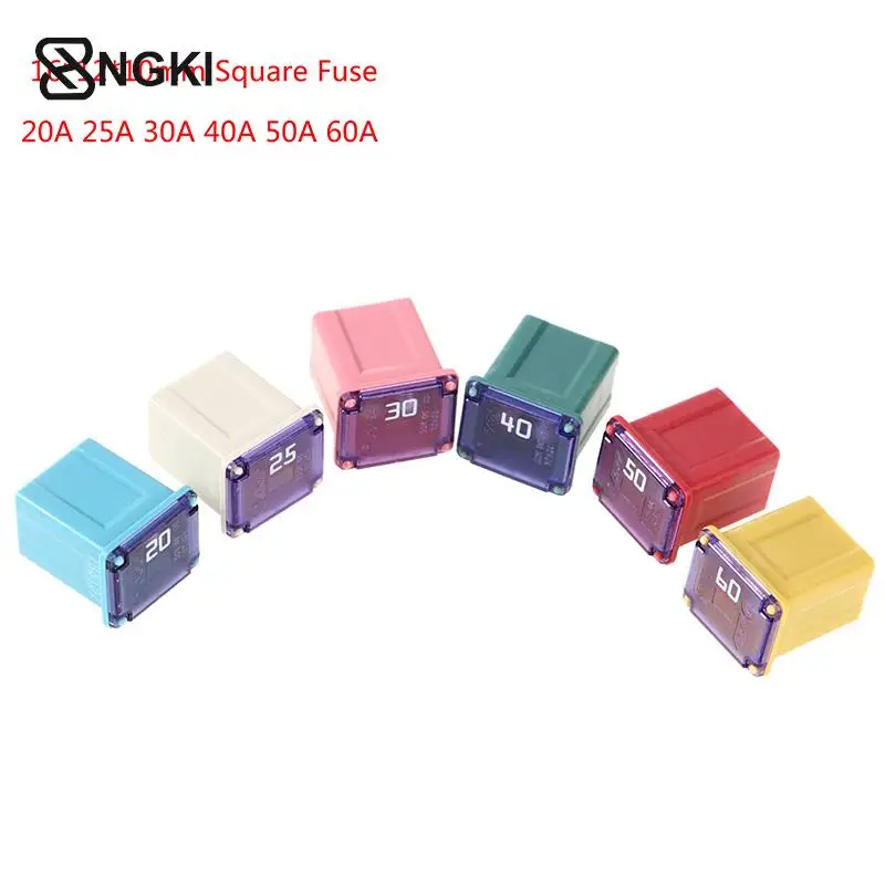 1pc Square Fuse 20A 25A 30A 40A 50A  PEC Automotive Car Fuse Tube Waterproof Fuse Box For Nissan Toyota,socket Optional