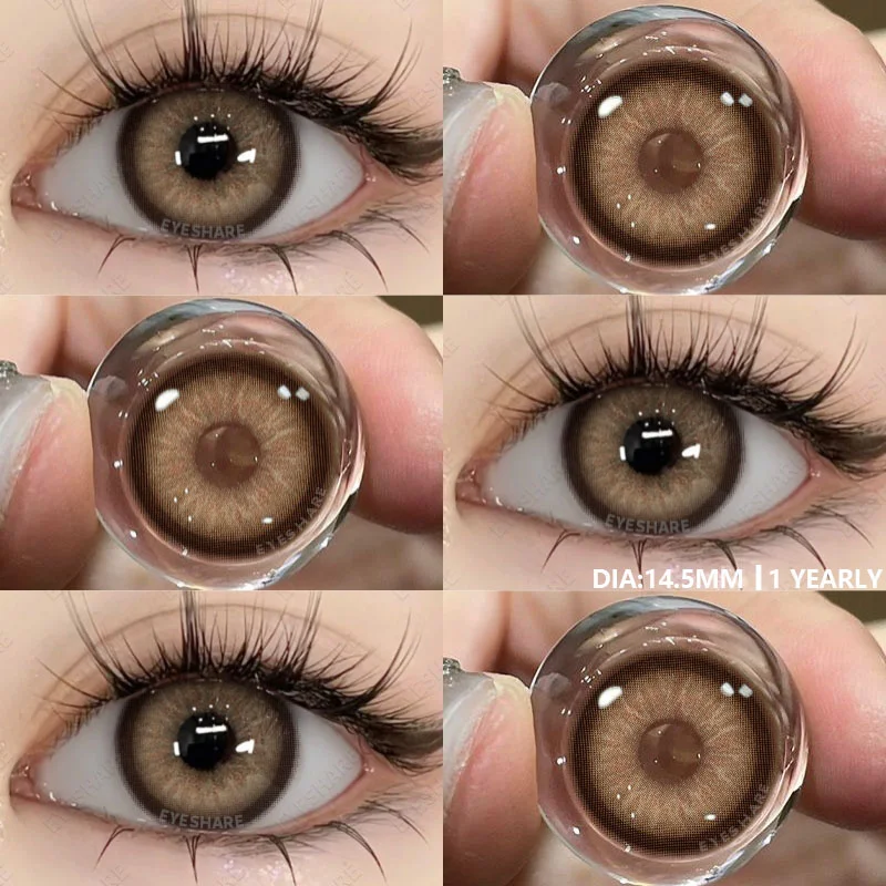 EYESHARE Colored Contact Lenses 1pair Natural Eye Lens Blue Eye Lenses Brown Lenses Gray Pupils Yearly Cosmetic Green Contacts