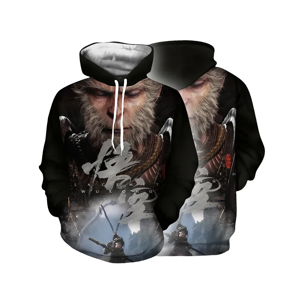 Cosplay Black Myth Wukong Hooded Streetwear Plus Size Print 3D Adult Men Hoodies Sweatshirts Spring Autumn Casual Pullover 5XL