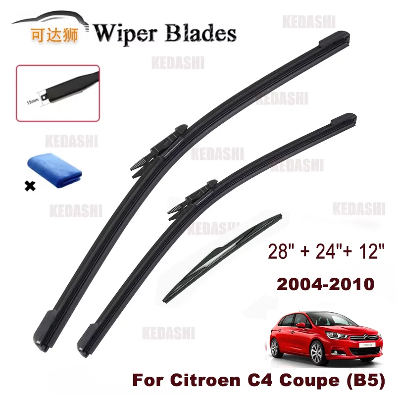 

Щетки стеклоочистителя для автомобиля, комплект передних и задних дворников для Citroen C4 Hatchback B5 2004-2010, аксессуары для авто, 28"24"12"