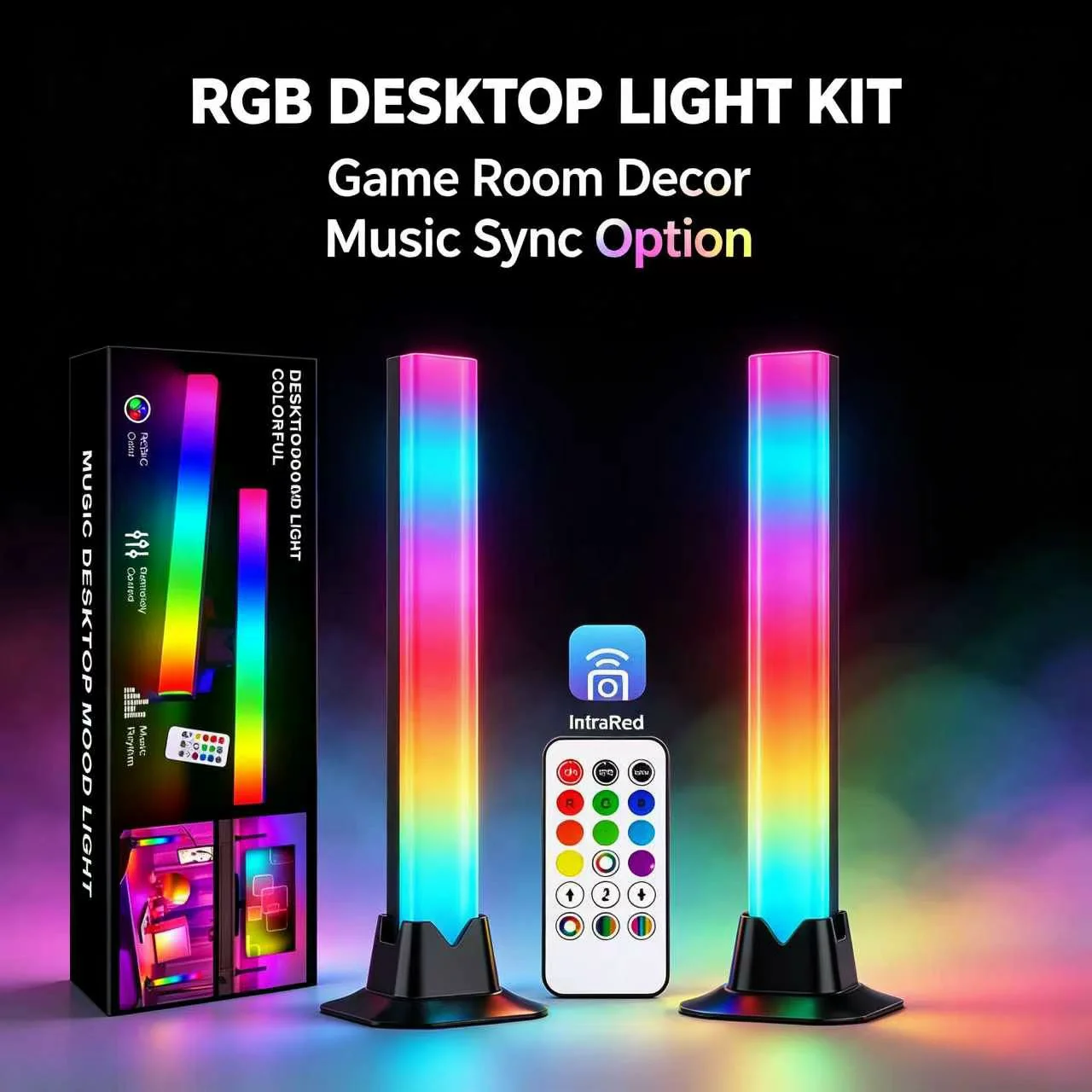 1 Piece LED Gaming Light RGB Colorful Changing Desktop Decorations for Gamers Ideal for Gaming Rooms