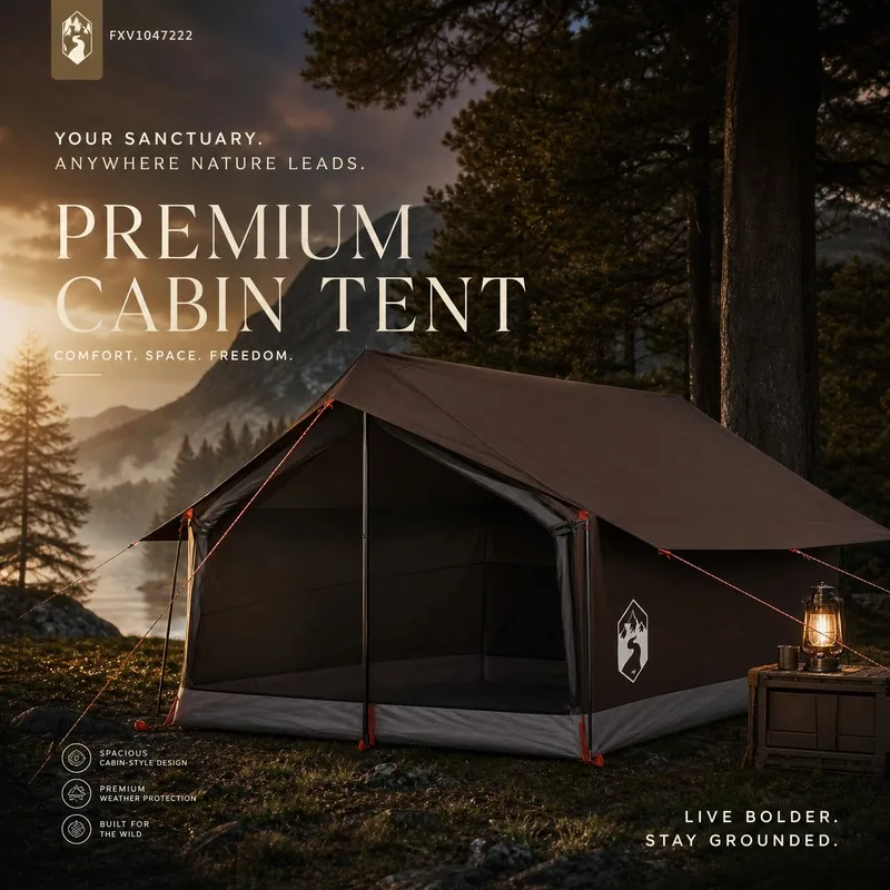2-Personen-Campingzelt, Braun, leicht zu reinigen, Premium-Qualität