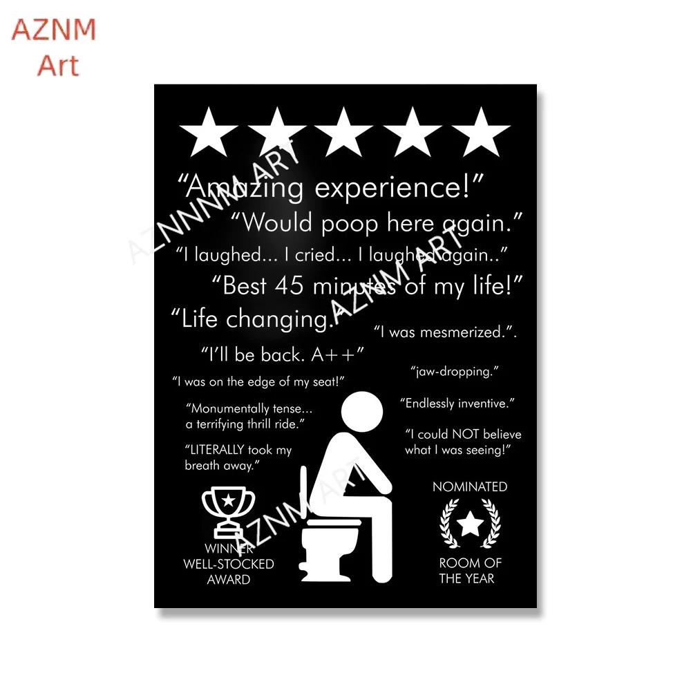 Wall Art Canvas Painting Funny Bathroom Rules Sign Nordic Black White Poster Print Toilet Humour Pictures Bathroom Home Decor view 6