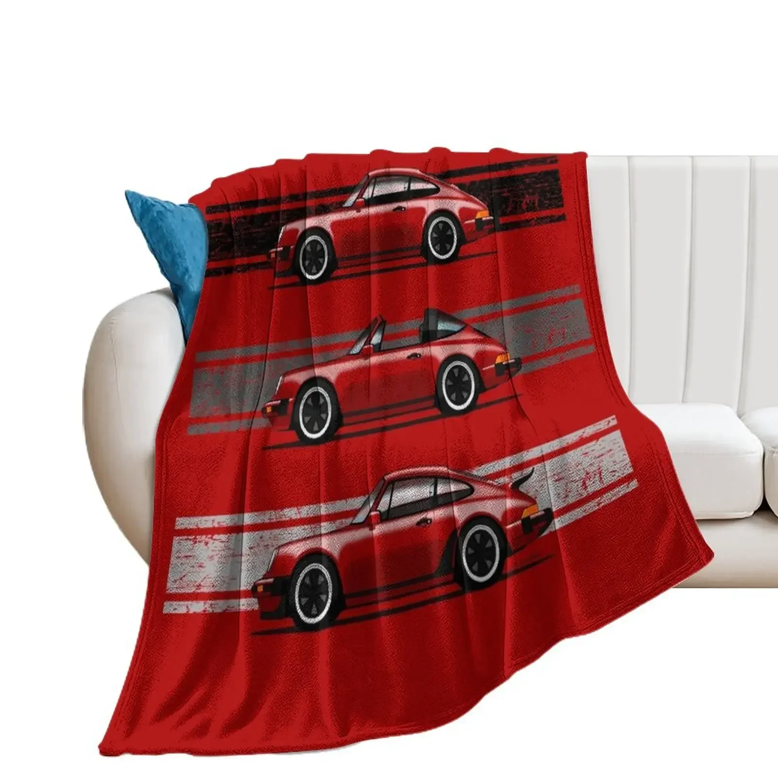 My drawing of the iconic German sports cars in green Throw Blanket Loose Sofas Decorative Throw Blankets