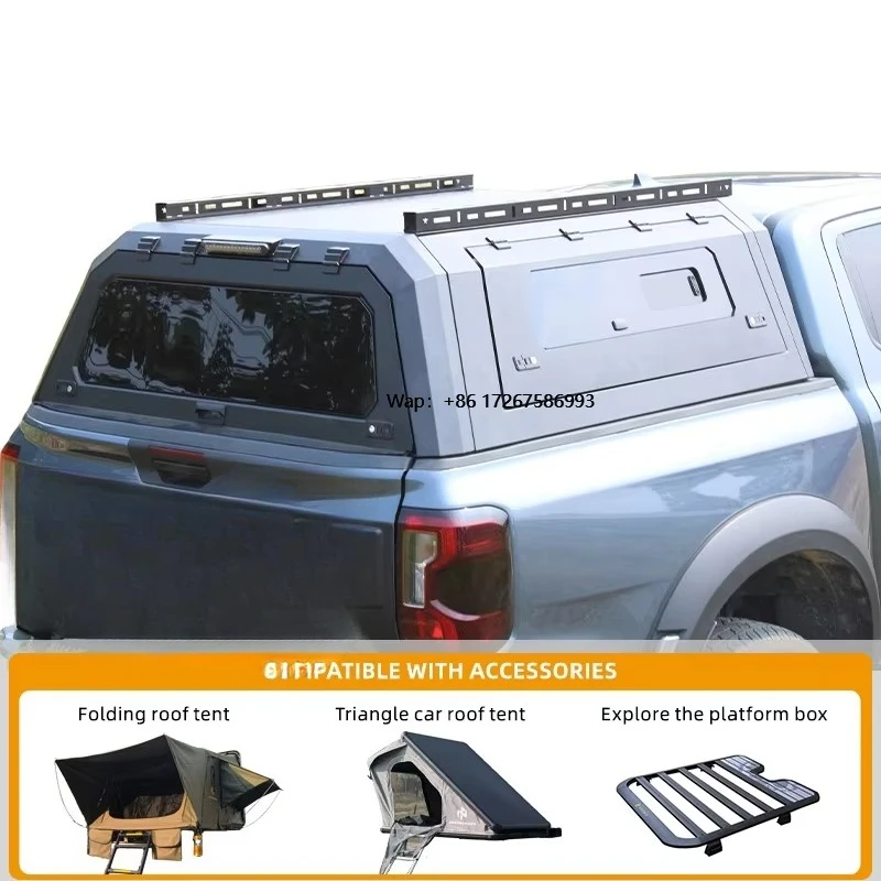 

2023 D-Max Manganese Steel Truck Roof Racks Tailbox Raptor Hardtop Waterproof and Dust-proof Foldable Truck Bed Canopy