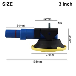 3/4.5 Inch Concave Vacuum Sucker Hand Pump Glass Sucker Auto Repair Tool  Fittings Threaded Stud Stabilizer Hand Pump