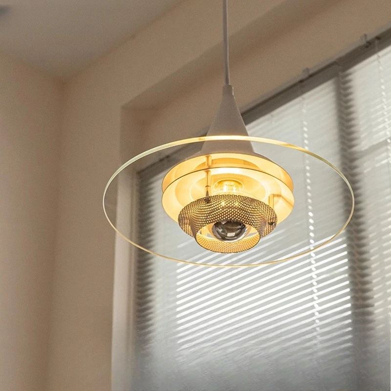 

Special-shaped medieval Bauhaus modern restaurant study living room bedroom bar hotel glass flying saucer chandelier