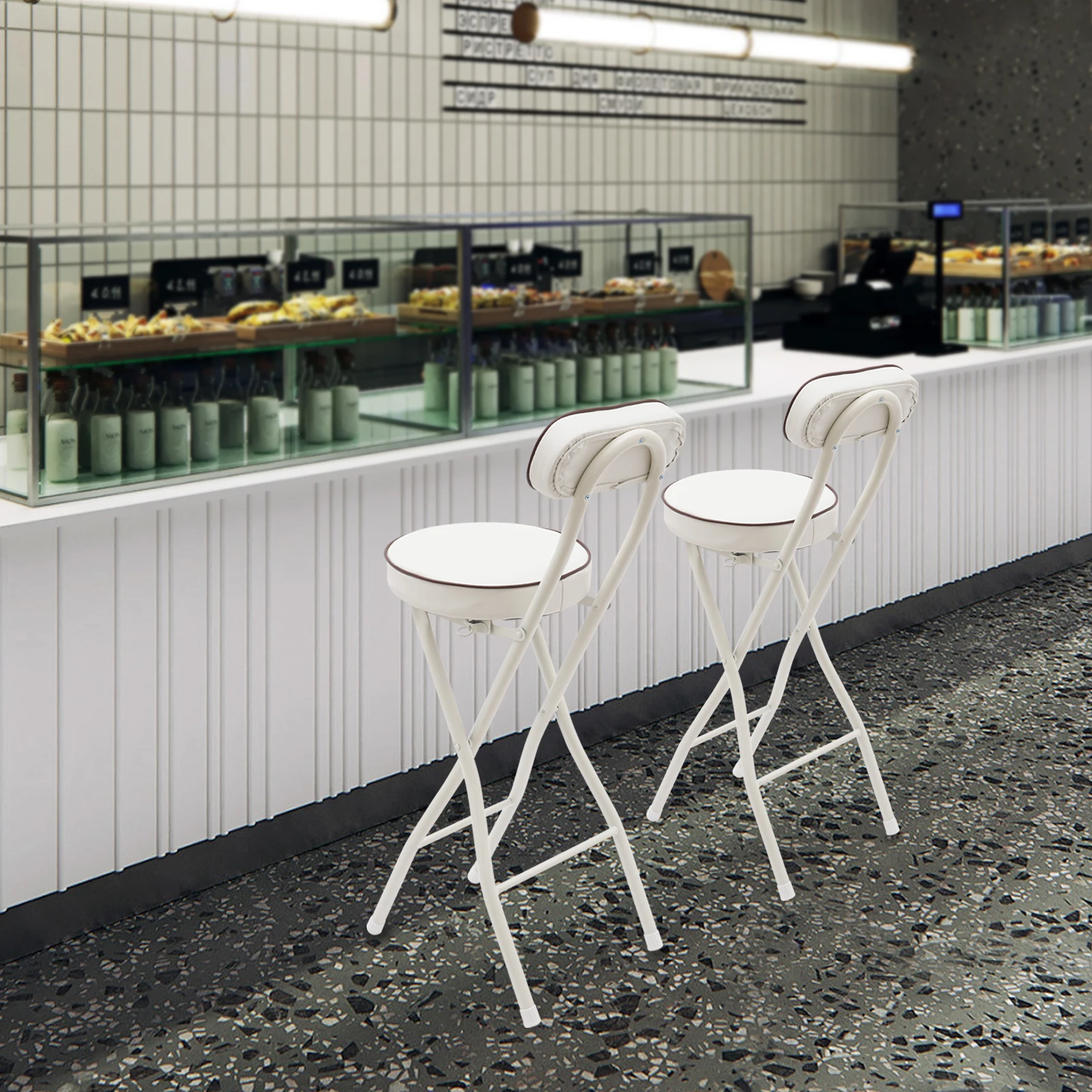 Easy-Clean Foldable High Chair For Multi-Scenes - Smooth Surface Wiped Clean With Damp Cloth, Rounded Corners Reduce Collisions