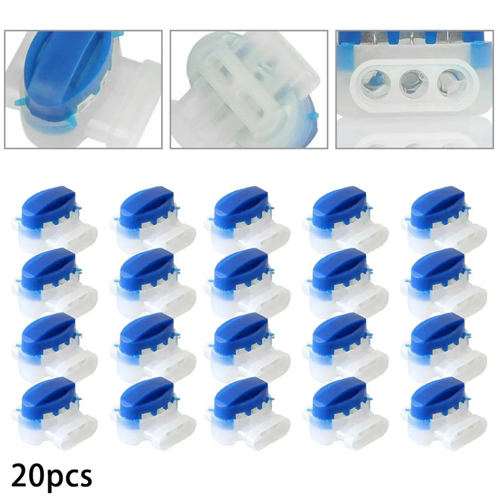 Pack Of 20 Waterproof Cable Connectors For Lawn Mower 3 Pore Terminal Blocks For Home Garden Lawn Mower Accessory In Stock
