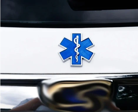 Star of Life Car Sticker Blue Emergency Ambulance Logo Personalized Modification Metal Scratch Decoration