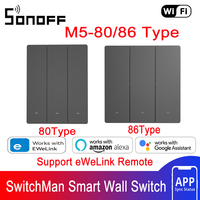 SONOFF M5 86/80 Type SwitchMan Smart Wall Switch 1/2/3 Gang Wall Push Button Switch eWelink App Control Support Sonoff S-Mate/R5