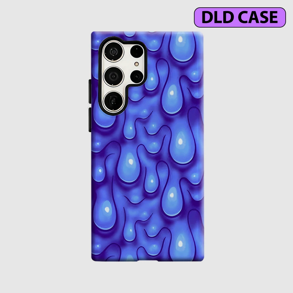 Indigo Drip Phone Case for Samsung Galaxy S26 S25 Ultra S24 S23 Ultra Plus Shockproof Double Layer Tough Back Cover