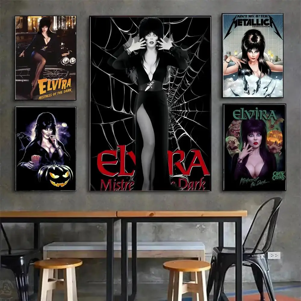 Elvira Mistress of the Dark Painting Calligraphy Stylish Canvas Poster Wall Art for Bedroom Study Home Decor