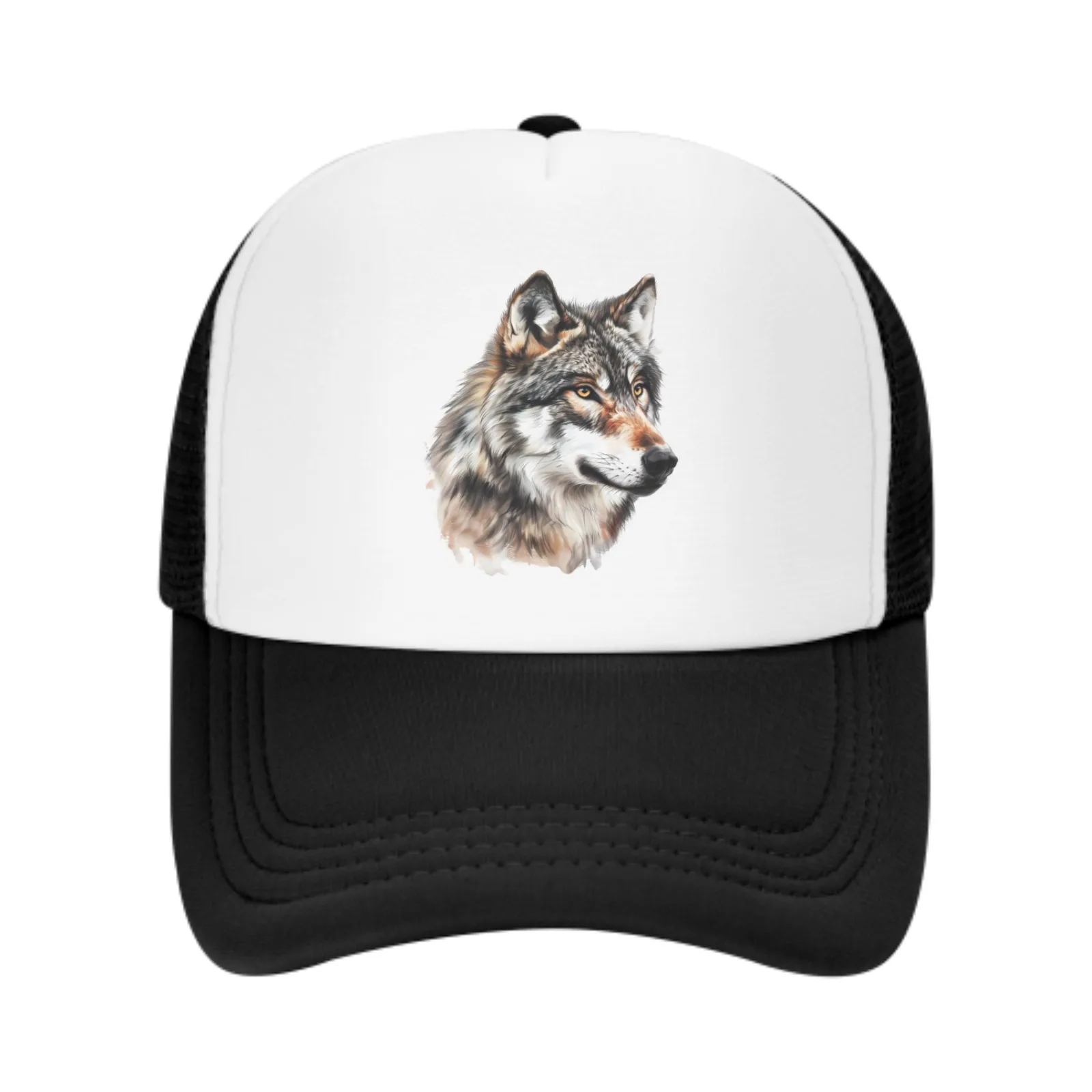 Wolf Mesh Trucker Hats for Men Women Adjustable Casual Fashion Baseball Caps for Outdoor Activities