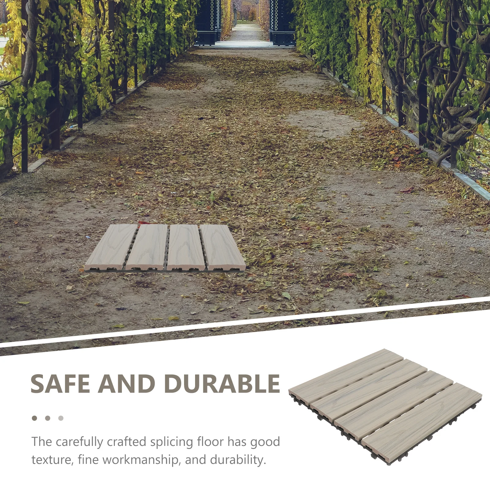 

Wood Plastic Flooring Waterproof Garden Splicing Indoor Outdoor Deck Tiles Durable WPC Floor Wood-Plastic Matching Floor