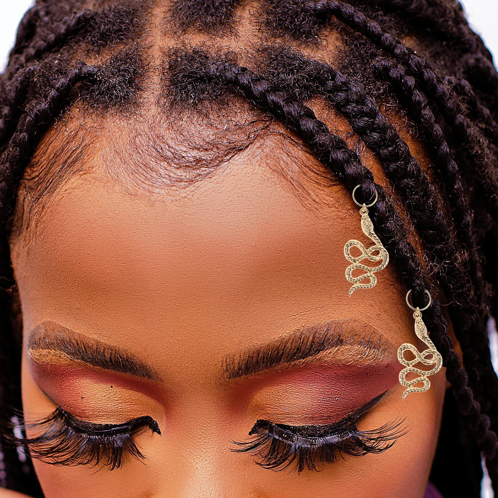 

6Pcs Snake Shaped Hair Clips African Dreadlock Jewelry Ethnic Spiral Braids Halloween Hair Accessories Woman Braid Clips
