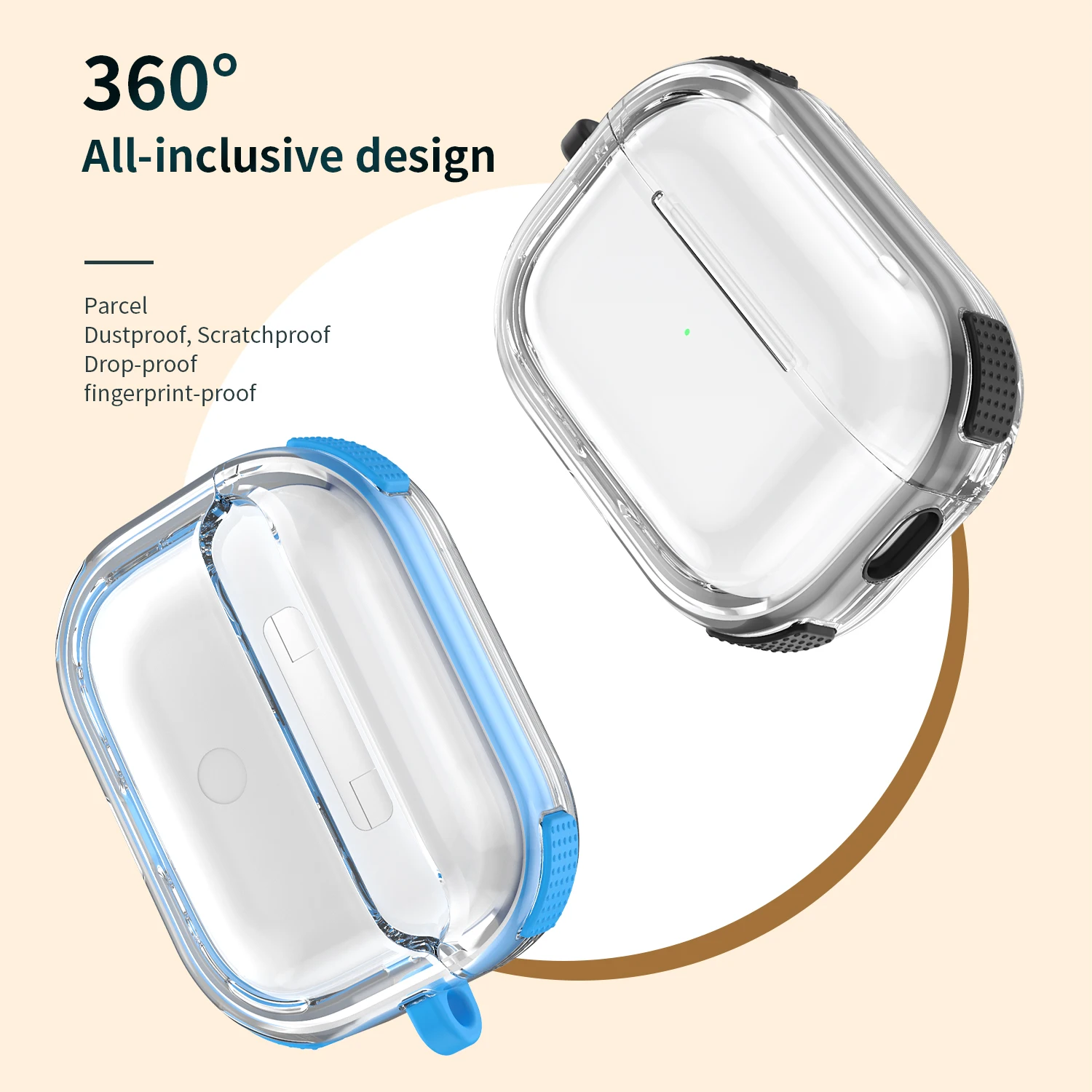 لسلسلة airpodspro2 حافظة سماعات رأس شفافة مبتكرة وعصرية بلون الحلوى ومقاومة للغبار والصدمات