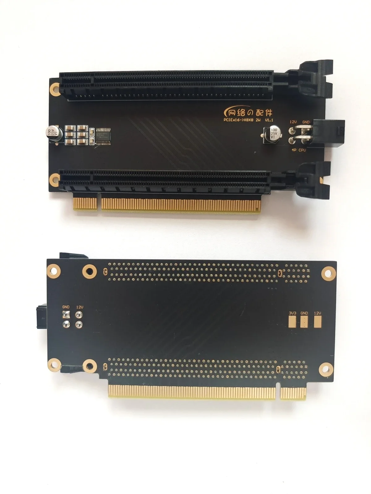 PCIE 4.0 スプリットカード X16 to X8 X8 2スロット幅 ITX A4 FormDシャーシ用、デュアルグラフィックスカード RTX3070、X8X8 - 2スロット幅、スプリッター