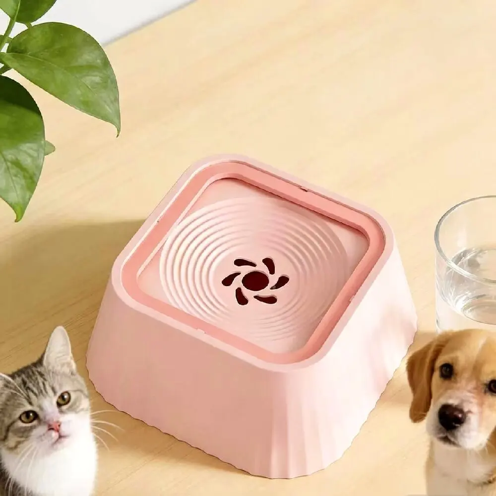 Schwimmende Trinkschale für Haustiere, Überlauf- und Feuchtigkeitsschutz, für Katzen und Hunde, mit rutschfester Basis, Wasserspender