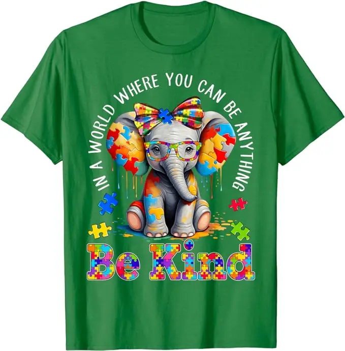 T-shirt éléphant inspiration, tenue graphique, mode mignonne, cadeau, dans un monde où vous pouvez être n'importe quoi, être gentil, Mm