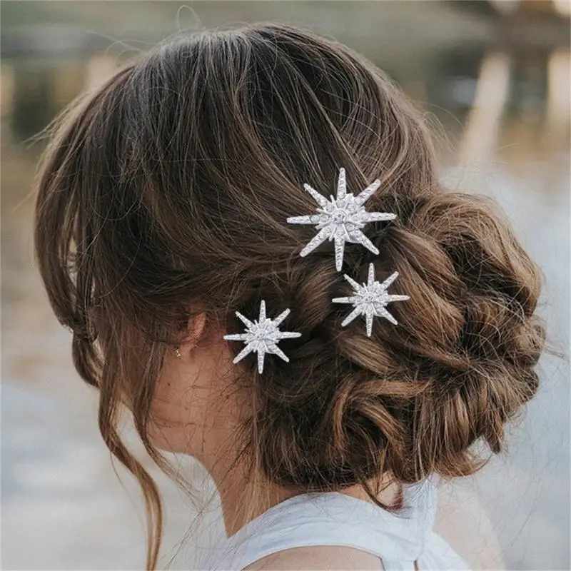 U90E花嫁ヘアクリップブライダルバレットラインストーンヘアクリップブライドヘアピンヘアヘアウェディングバレットブレッジブライドヘアアクセサリー