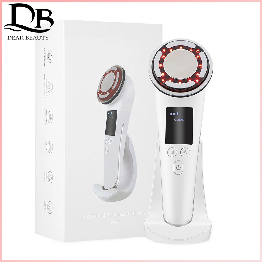 Hot Cold Compress Pulse IPL Skin Rejuvenation Firm Fade Fine Lines Micro Current Lift Lock Water Export USB Charging