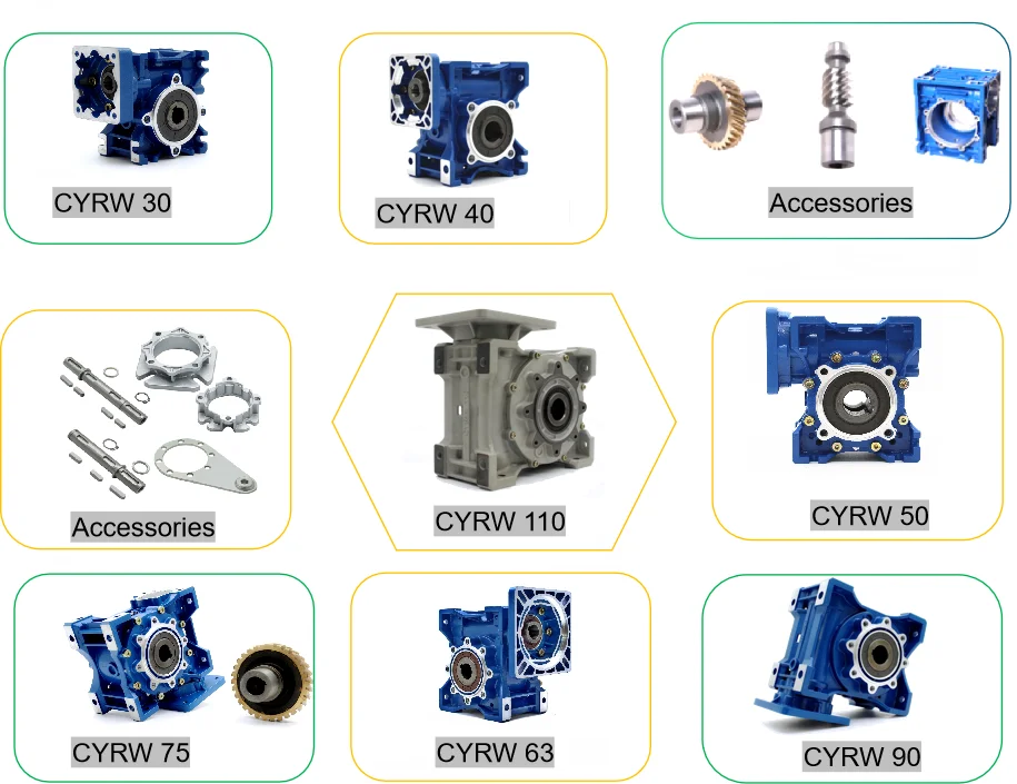 CHENYUE Worm Gearbox CYRW-VS 090 Gear reducer  Input 19/24/28mm FL 80B14/90B14/100B5 Output 35mm Ratio 5-100 Tin Bronze