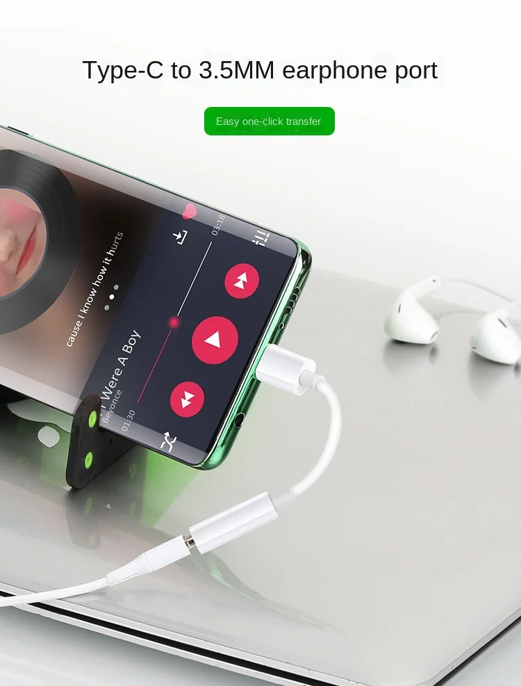 Cable adaptador de auriculares tipo C para teléfono móvil, Adaptador de Audio a 3,5 tipo C, accesorios para teléfono móvil