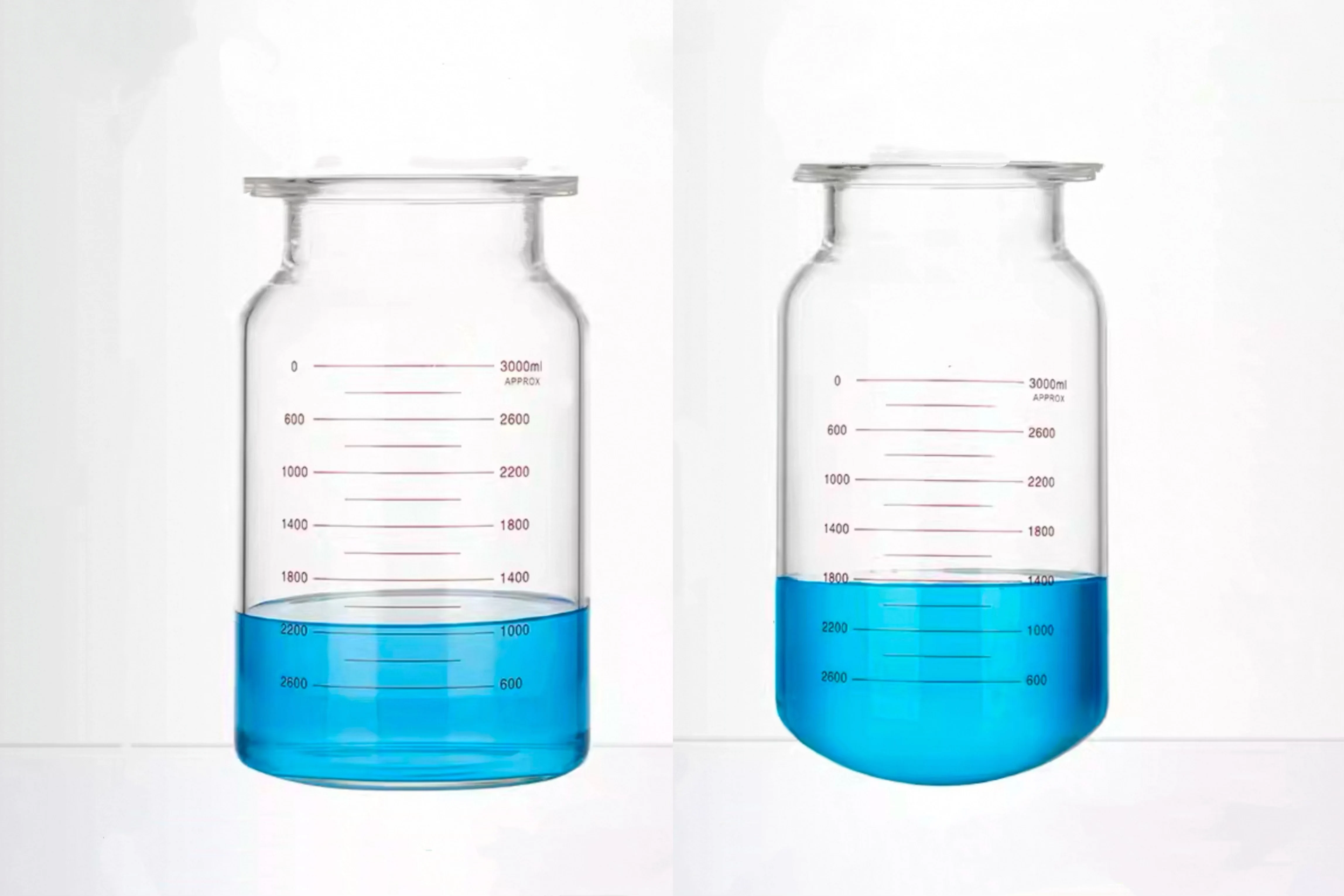 

3000mL Flat/Round Bottom Glass Open Reactor Flask, Single-layer Glass Reactor With Flat Bottom And Round Bottom,With scale-Pomex