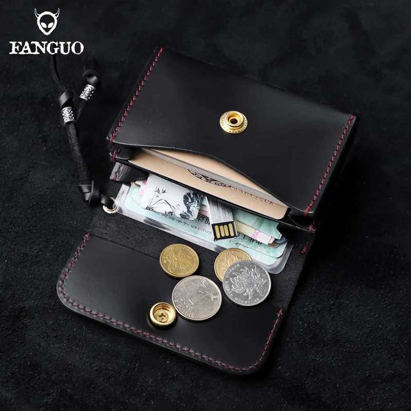 

Genuine Leather Credit/ID Card Case Handmade Leather Small Coin Purse Mini Wallet For Women Men Card Holder Money Bag