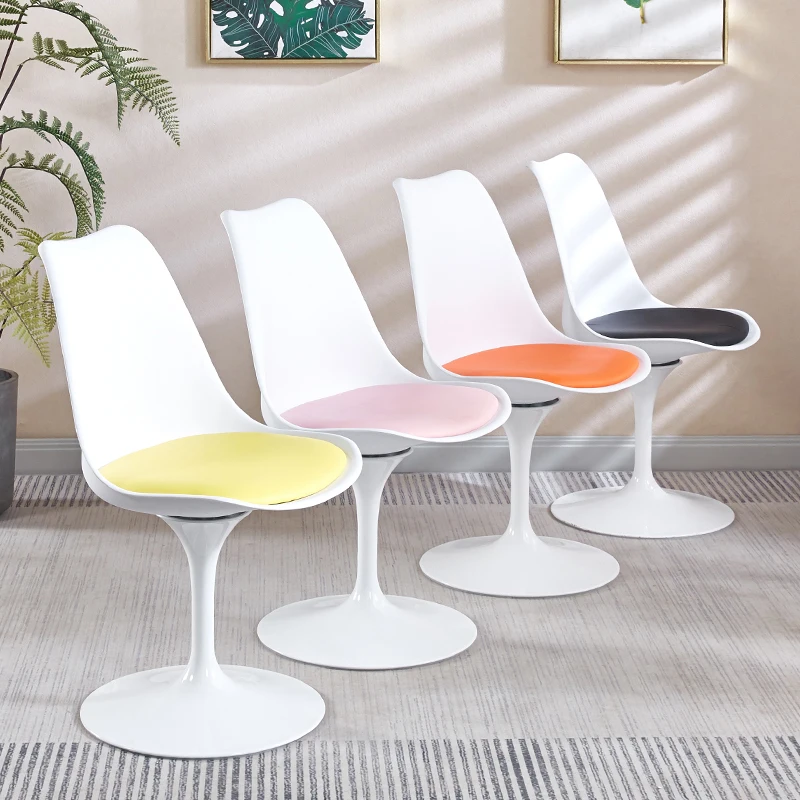 PP Tulip Swivel Leisure Chair  Modern Nordic Coffee Dining Seat  Durable Eames-Style Reception Chair for Salon or Cafe