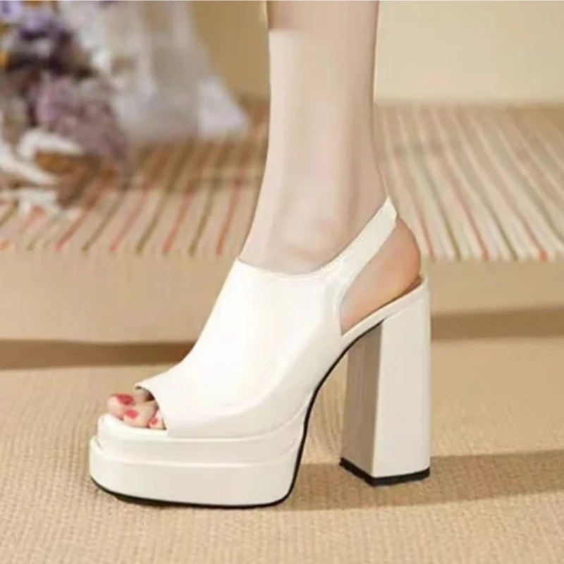 

Сексуальные женские сандалии на очень высоком каблуке. Дизайнерская обувь на массивном каблуке. Новинка 2023 года. Летние шлепанцы. Туфли-лодочки. Вечернее платье. Модные шлепанцы Mujer.