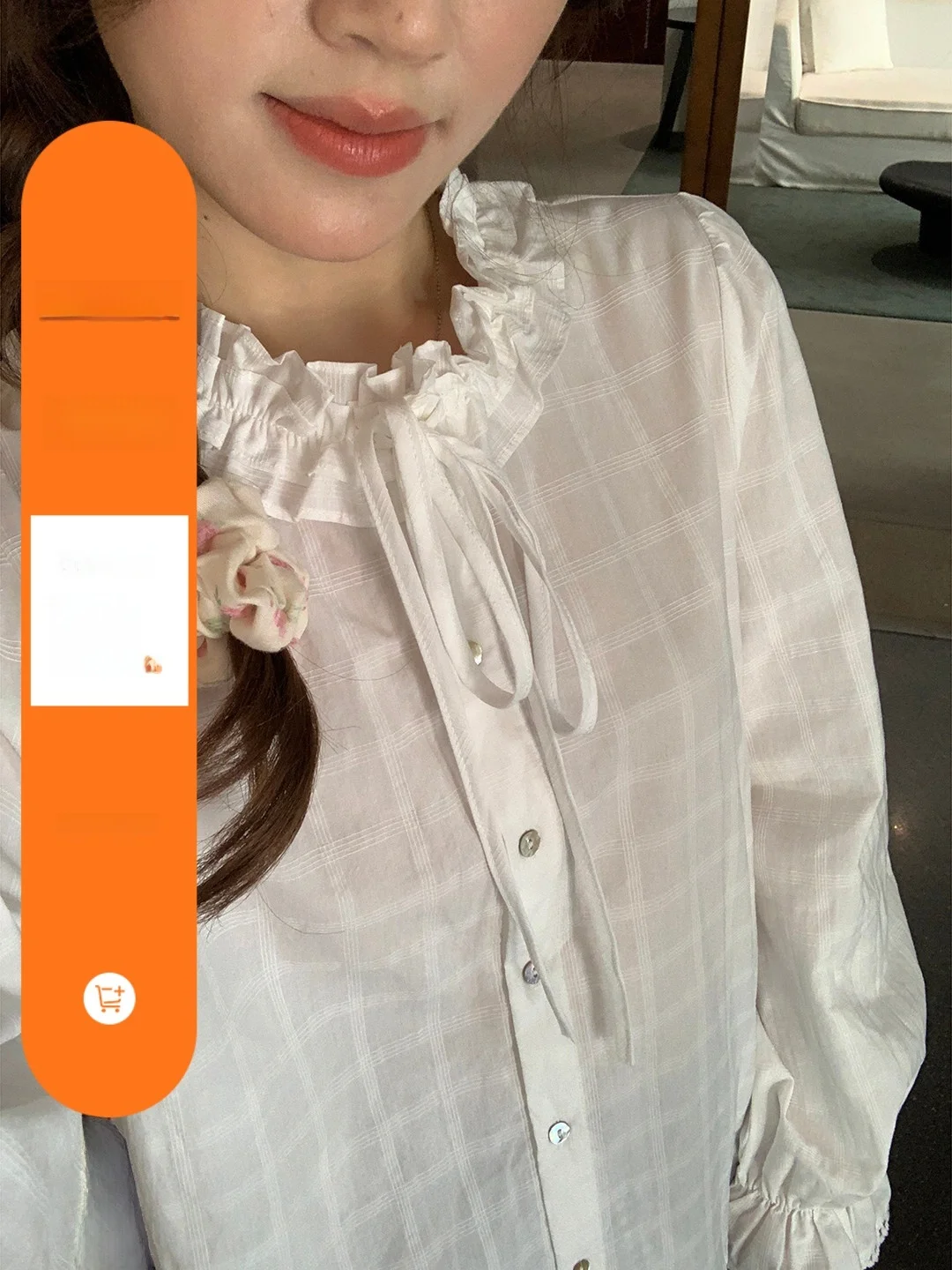 

Sweet Style Long Sleeve Shirt Women's Loose Fit Floral Lace Collar Inner Wear Cotton Breathable Princess Style Casual Shirt