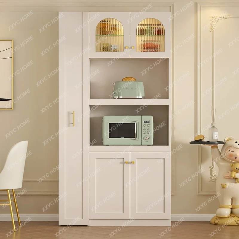 Cream style dining side cabinet integrated kitchen multi-functional pull-out electrical cabinet
