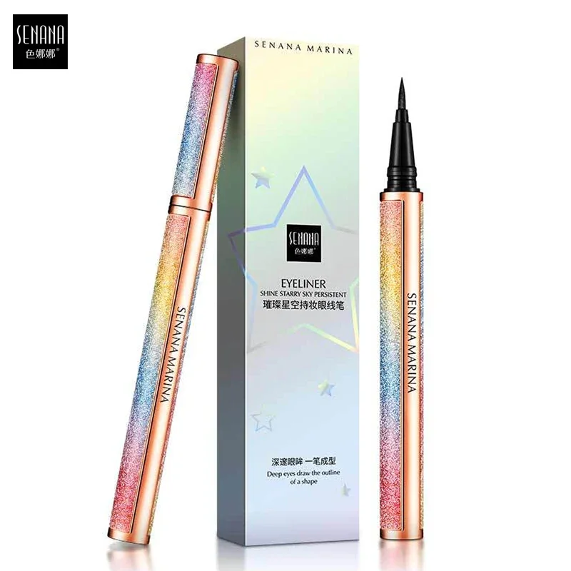 SENANA 4D cielo Stellato eyeliner impermeabile Sweatproof eye liner liquido cosmetici make up Nero della durata di rapida asciugatura Liscia 1PC