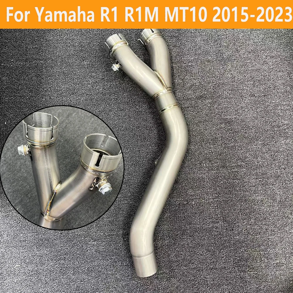 

Motorcycle Exhaust Middle Link Pipe Original Interface Connect Mufflerfor YAMAHA YZF R1 R1M MT10 Slip on Line 2015-2024