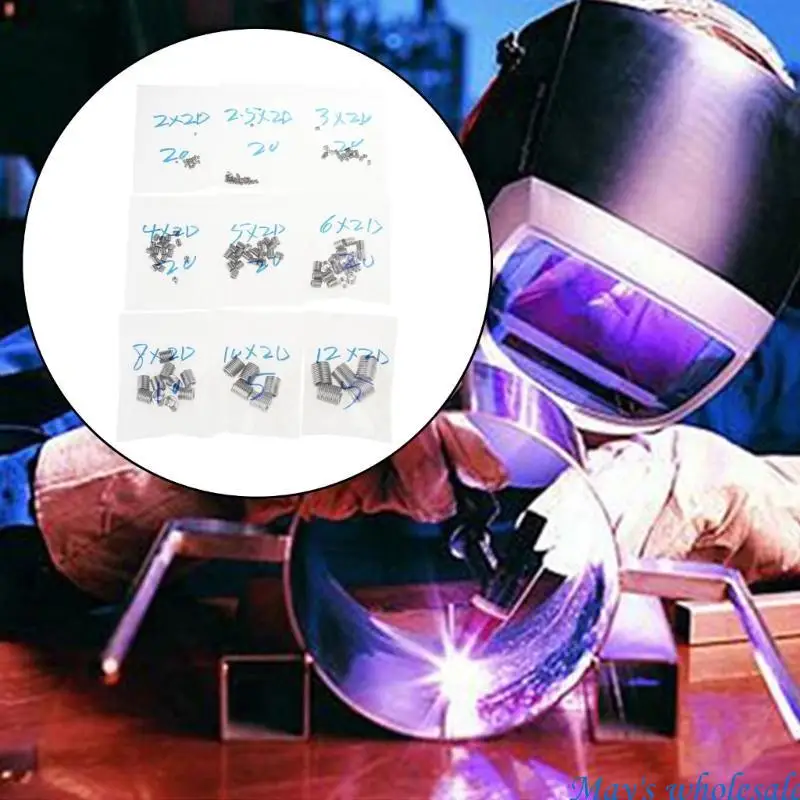 Sửa chữa sợi thép 120pcs Bộ 2 mm đến 12 mm Chèn chèn chèn cho các ứng dụng ô tô & điện tử 448a