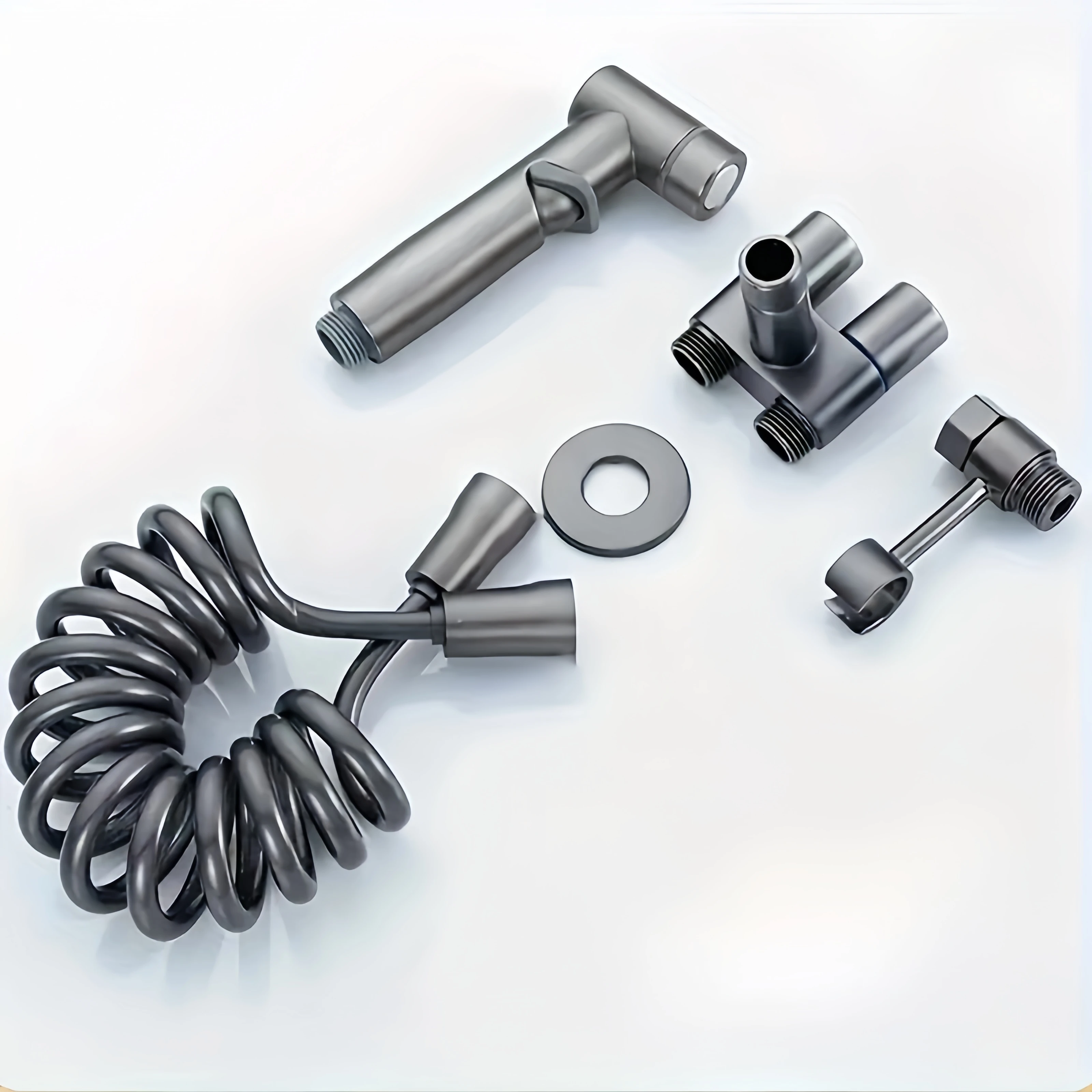 

Handheld Bidet Sprayer Set Stainless Steel Spray Gun Shower Handheld Toilet Bidet Faucet Sprayer Shower Nozzle Self Cleaning