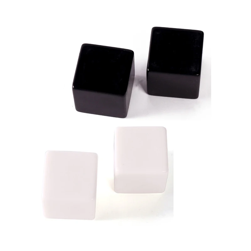 10pcs/Pack Acrylic #20 Square Corner White Black Blank D6 Dice Teaching Props Game Accessories Mathematical Tools