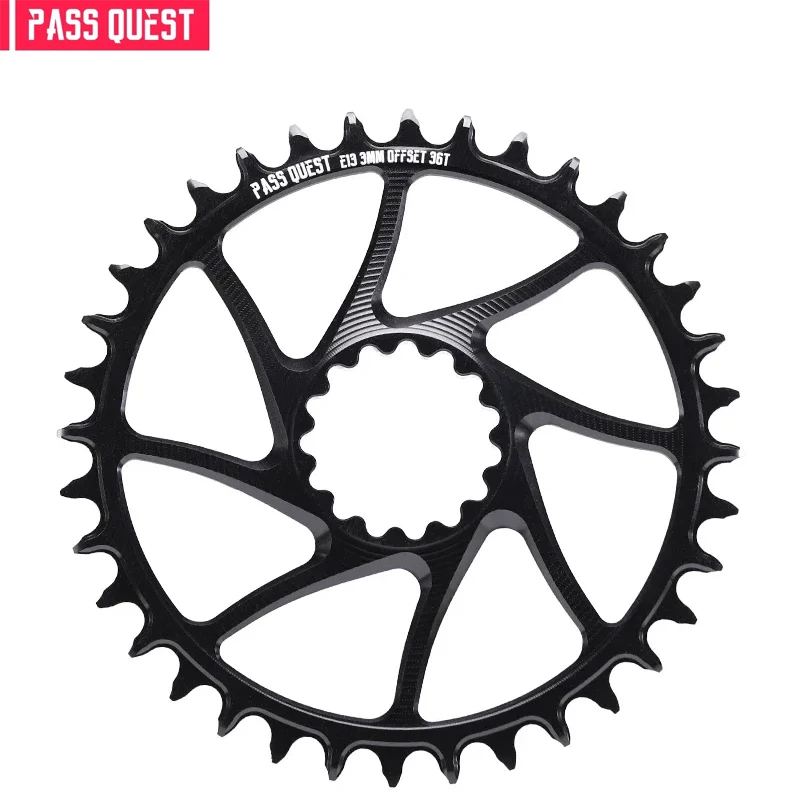 

PASS QUEST 3mm Offset Narrow Wide Chainring for E*13 XCXR direct mount Crankset Mountain Gravel Bike 28-38T