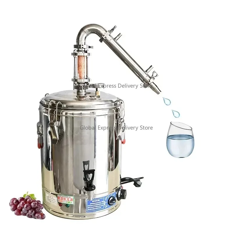 

50L Electric stainless steel distiller with crystal tower Rose Hydrosol extractor built in copper mesh