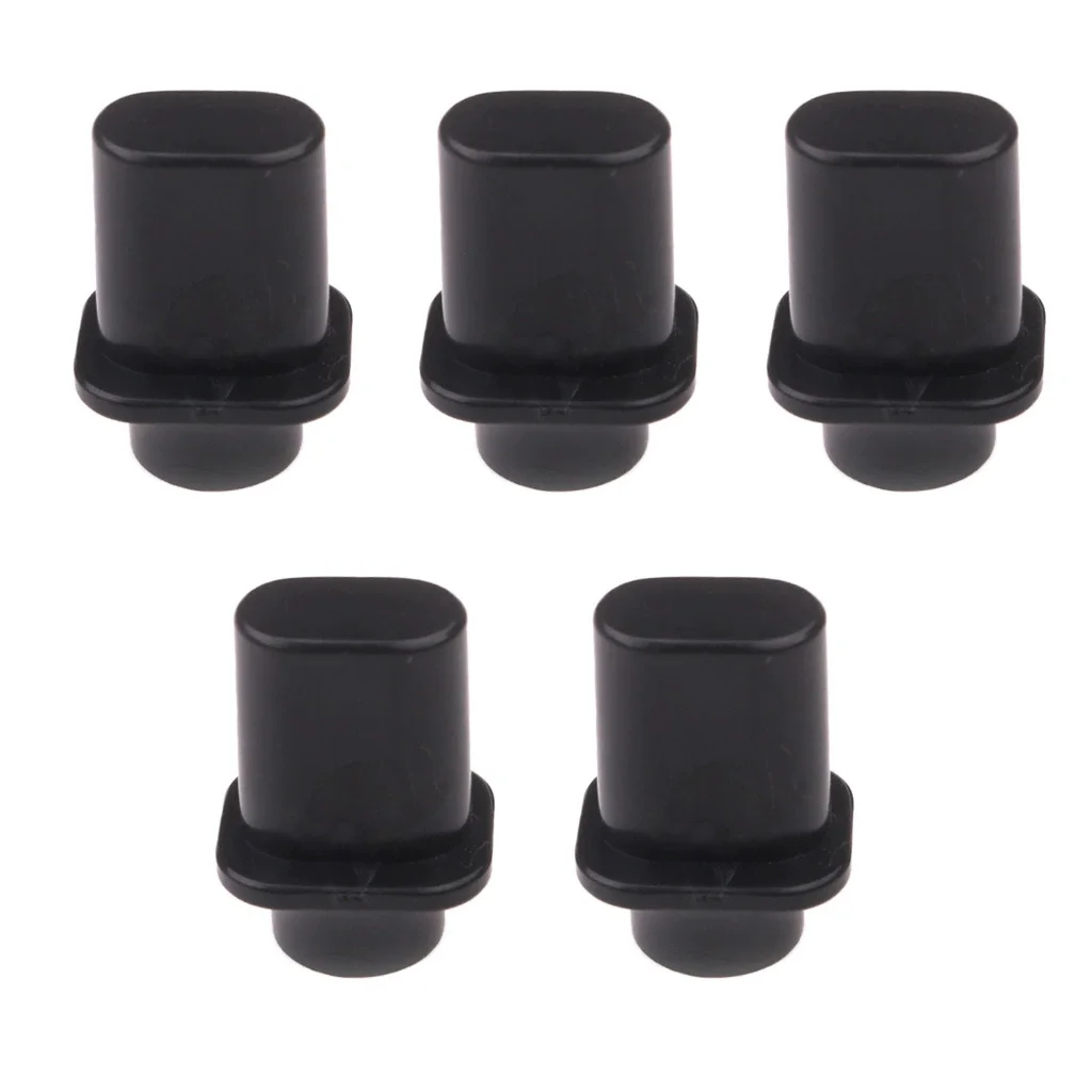 

5 Pcs Guitar Switch Cap Tip Thread Bass Control Knob Electric Parts Black Supply