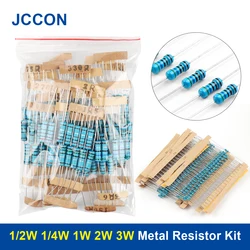 1/2W 1/4W 1W 2W 3W 30Value Kit di resistori a pellicola metallica Set di Kit di assortimento di resistori al carbonio 5% Set 0.1 ~ 750R 1K ~ 820K