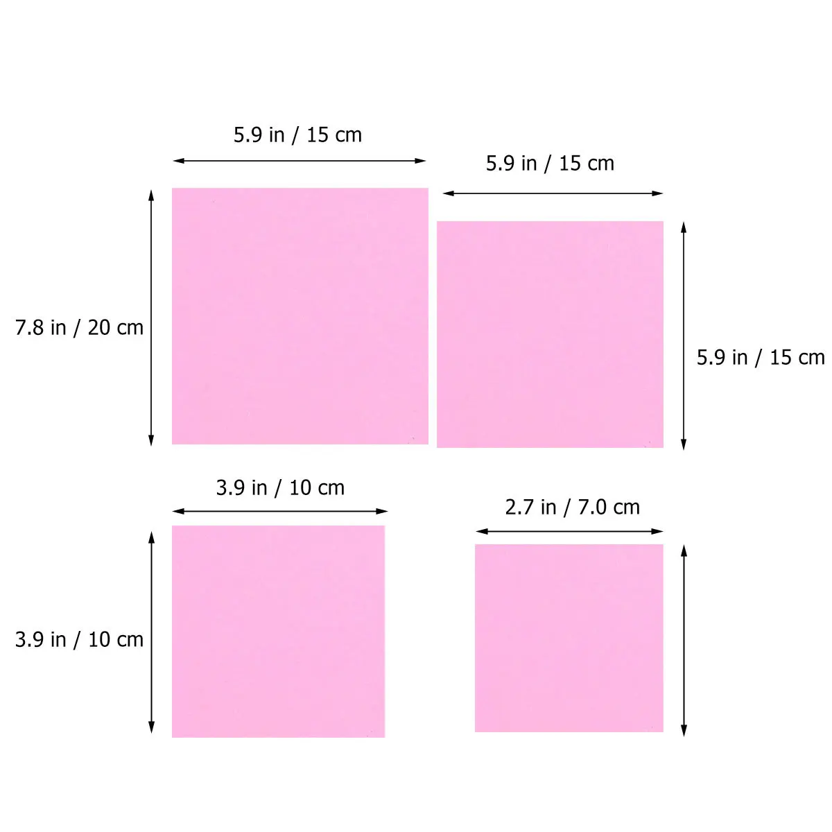 400 pezzi di carta origami 7x7 cm 10x10 cm 15x15 cm 20x20 cm ciascuno formato 100 fogli di carta pieghevole bifacciale colorata per artigianato fai da te arte