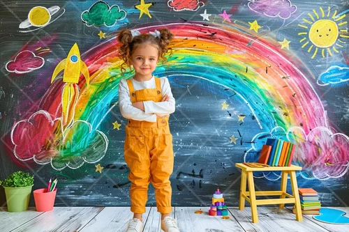 Imagen 2 del producto Fondo de fotografía Mehofond, pizarra para volver a la escuela, aula, decoración de retrato de fiesta de cumpleaños para niños, telón de fondo para estudio fotográfico