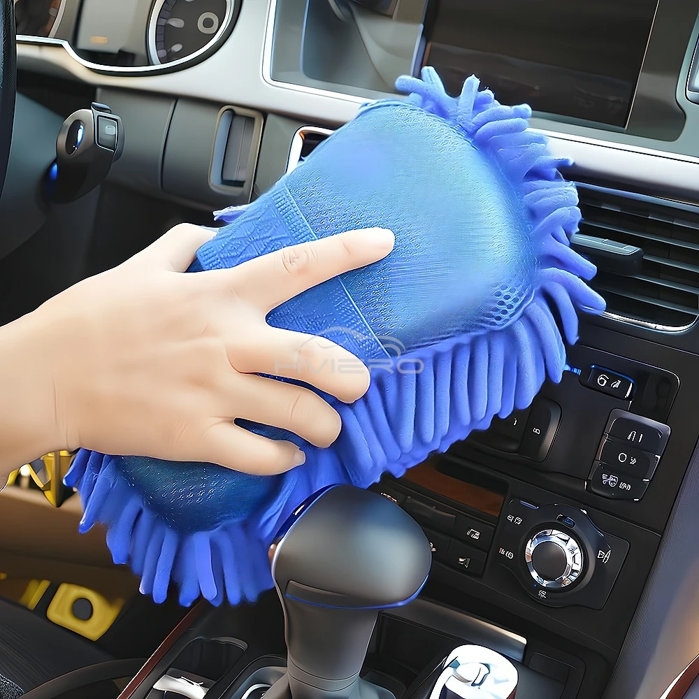 Blue Gloves Paint Cleaner Rust Tar Spot Remover Microfiber Cars Moto Washer Cleaning Care Detailing Brushes Washing Towel Tools