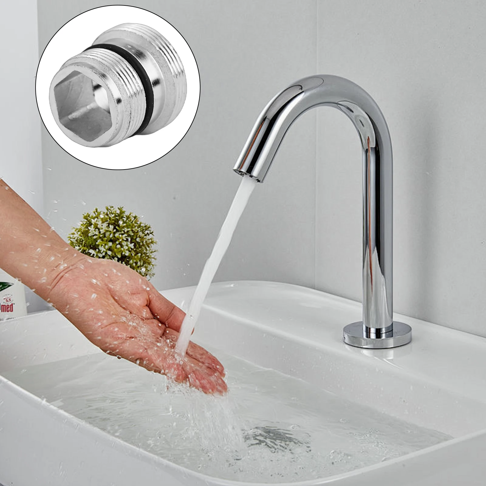New Practical Water Tap Adapter Male Thread Chrome-plated Replacement Parts Rings With Rings Water Tap Adapter