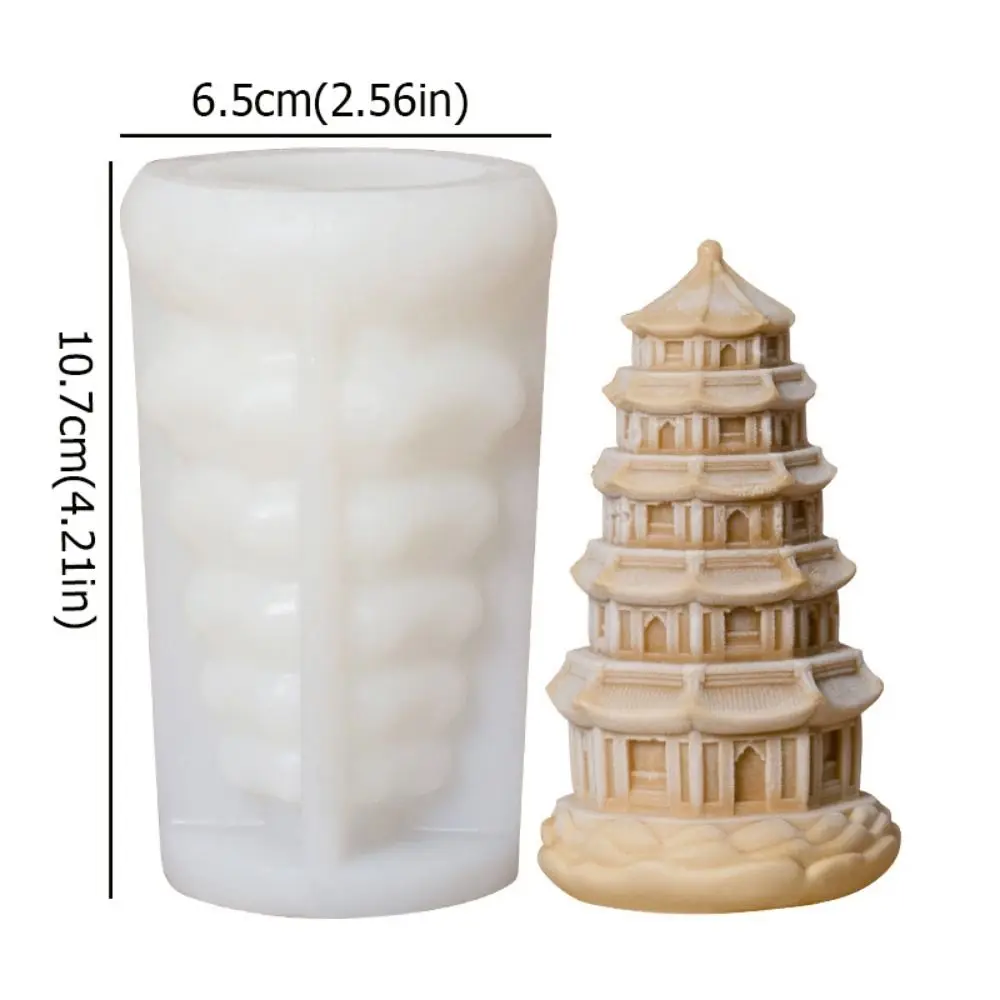 Simulation de moule en silicone de tour de Longhua de style chinois, moule de gâteau de mousse 3D, moule de MSI de pudding doux de ménage pour le dessert de crème glacée